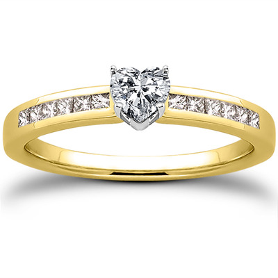 Channel Set Petite Diamond Engagement Ring (0.14 ct. t.w..) - view 9