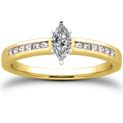 Channel Set Petite Diamond Engagement Ring (0.14 ct. t.w..) - view 8