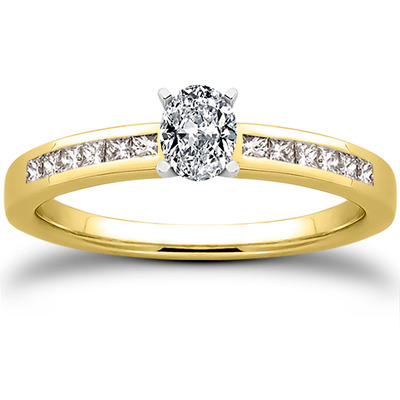 Channel Set Petite Diamond Engagement Ring (0.14 ct. t.w..) - view 7