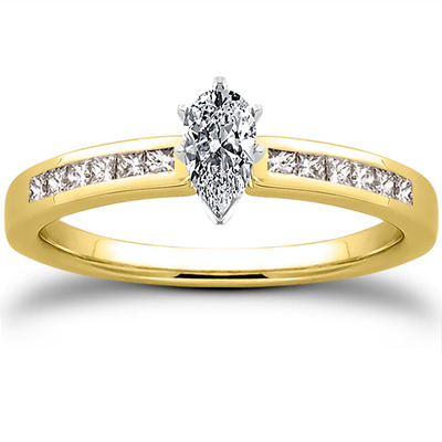 Channel Set Petite Diamond Engagement Ring (0.14 ct. t.w..) - view 6