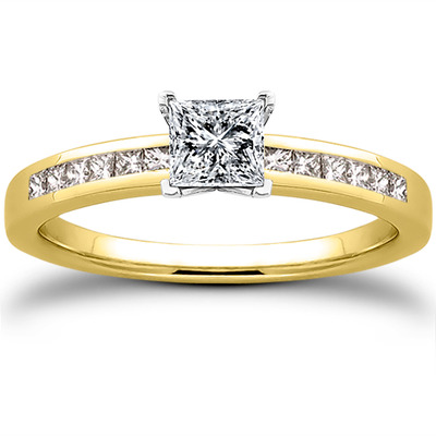 Channel Set Petite Diamond Engagement Ring (0.14 ct. t.w..) - view 5