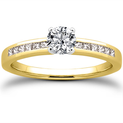 Channel Set Petite Diamond Engagement Ring (0.14 ct. t.w..) - view 3