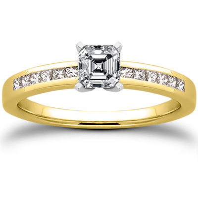 Channel Set Petite Diamond Engagement Ring (0.14 ct. t.w..) - view 2