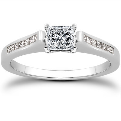 Channel Set Princess Diamond Engagement Ring (0.18 ct. t.w.) - view 19 of 31