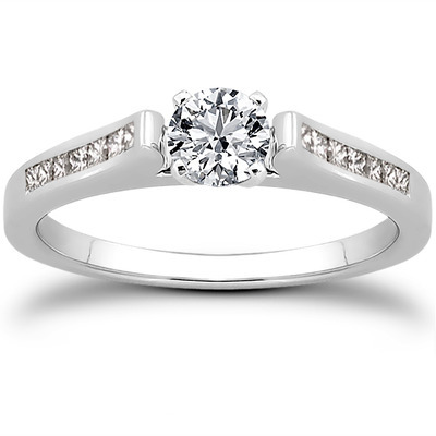 Channel Set Princess Diamond Engagement Ring (0.18 ct. t.w.) - view 1 of 31