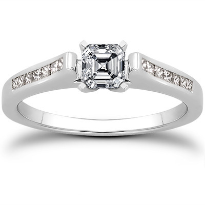 Channel Set Princess Diamond Engagement Ring (0.18 ct. t.w.) - view 16 of 31