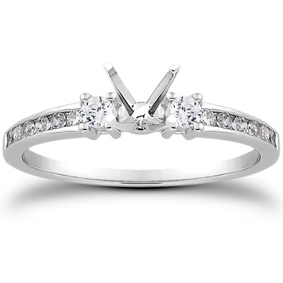 Three Stone Channel Set Diamond Bridal Ring (0.25 t.c.w.) - view 24