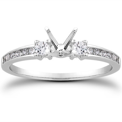 Three Stone Channel Set Diamond Bridal Ring (0.25 t.c.w.) - view 24 of 29