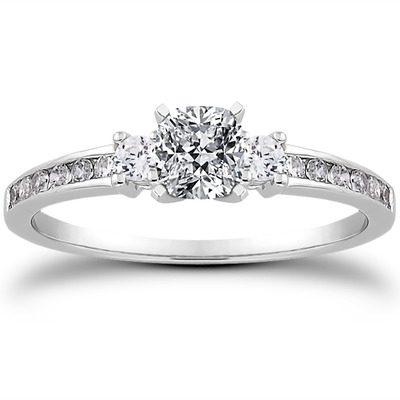 Three Stone Channel Set Diamond Bridal Ring (0.25 t.c.w.) - view 23