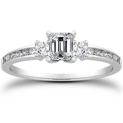 Three Stone Channel Set Diamond Bridal Ring (0.25 t.c.w.) - view 22