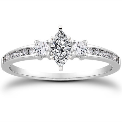 Three Stone Channel Set Diamond Bridal Ring (0.25 t.c.w.) - view 20 of 29