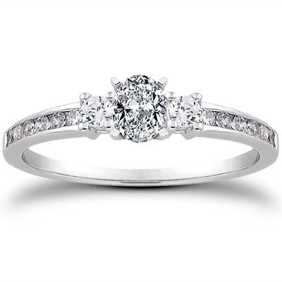 Three Stone Channel Set Diamond Bridal Ring (0.25 t.c.w.) - view 19