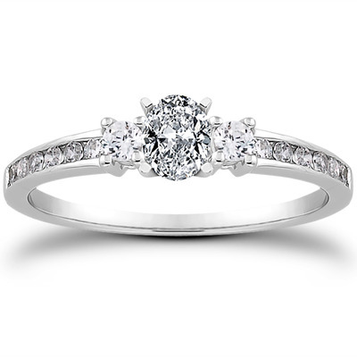 Three Stone Channel Set Diamond Bridal Ring (0.25 t.c.w.) - view 19 of 29