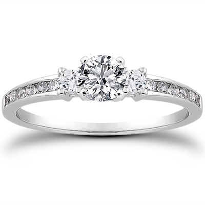 Three Stone Channel Set Diamond Bridal Ring (0.25 t.c.w.) - view 15