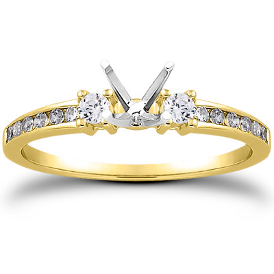 Three Stone Channel Set Diamond Bridal Ring (0.25 t.c.w.) - view 13