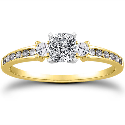 Three Stone Channel Set Diamond Bridal Ring (0.25 t.c.w.) - view 12