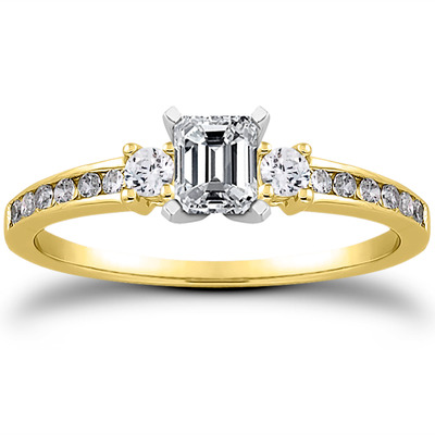 Three Stone Channel Set Diamond Bridal Ring (0.25 t.c.w.) - view 11