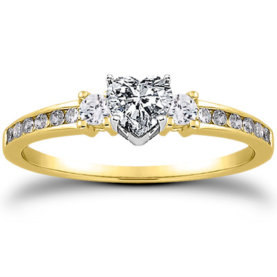 Three Stone Channel Set Diamond Bridal Ring (0.25 t.c.w.) - view 10