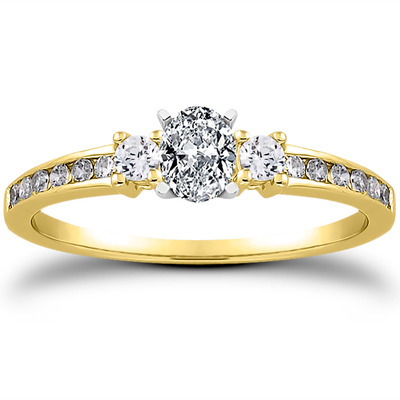 Three Stone Channel Set Diamond Bridal Ring (0.25 t.c.w.) - view 8