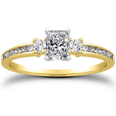 Three Stone Channel Set Diamond Bridal Ring (0.25 t.c.w.) - view 5