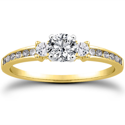 Three Stone Channel Set Diamond Bridal Ring (0.25 t.c.w.) - view 4