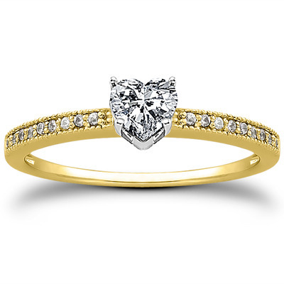 Pave Set Mill Grained Diamond Bridal Ring (0.09 t.c.w.) - view 9 of 28