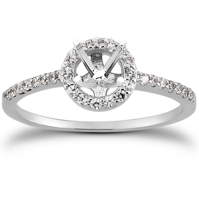 Round Brilliant Halo Diamond Bridal Ring (0.22 t.c.w.) - view 23