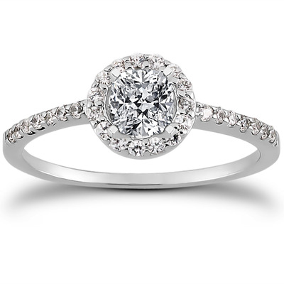 Round Brilliant Halo Diamond Bridal Ring (0.22 t.c.w.) - view 22