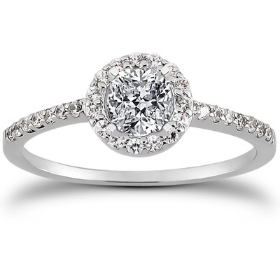 Round Brilliant Halo Diamond Bridal Ring (0.22 t.c.w.) - view 22 of 28