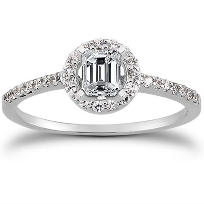 Round Brilliant Halo Diamond Bridal Ring (0.22 t.c.w.) - view 21