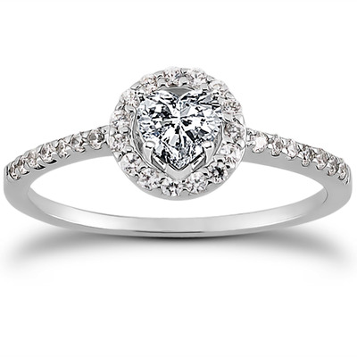 Round Brilliant Halo Diamond Bridal Ring (0.22 t.c.w.) - view 20