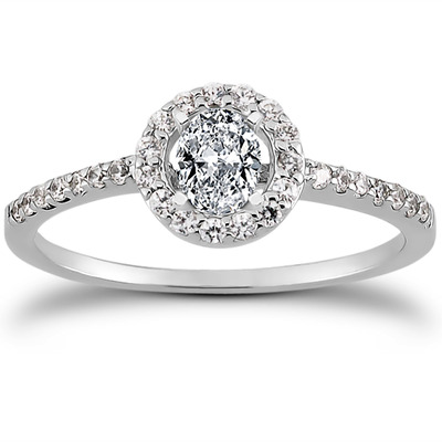 Round Brilliant Halo Diamond Bridal Ring (0.22 t.c.w.) - view 18