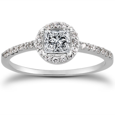 Round Brilliant Halo Diamond Bridal Ring (0.22 t.c.w.) - view 16 of 28