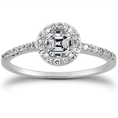 Round Brilliant Halo Diamond Bridal Ring (0.22 t.c.w.) - view 13