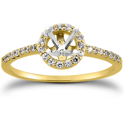 Round Brilliant Halo Diamond Bridal Ring (0.22 t.c.w.) - view 12