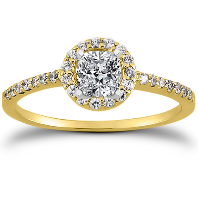 Round Brilliant Halo Diamond Bridal Ring (0.22 t.c.w.) - view 11