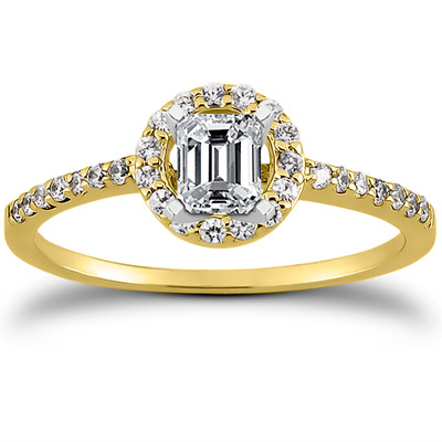 Round Brilliant Halo Diamond Bridal Ring (0.22 t.c.w.) - view 10