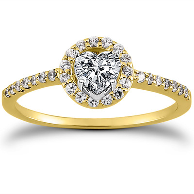 Round Brilliant Halo Diamond Bridal Ring (0.22 t.c.w.) - view 9