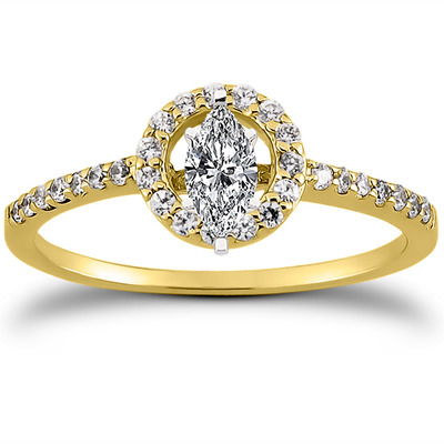 Round Brilliant Halo Diamond Bridal Ring (0.22 t.c.w.) - view 8