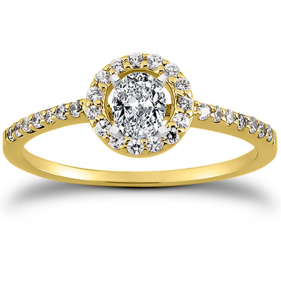 Round Brilliant Halo Diamond Bridal Ring (0.22 t.c.w.) - view 7