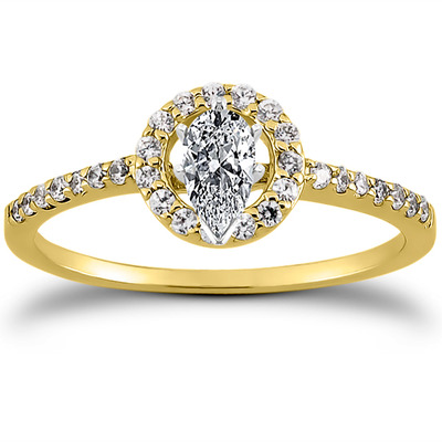 Round Brilliant Halo Diamond Bridal Ring (0.22 t.c.w.) - view 6