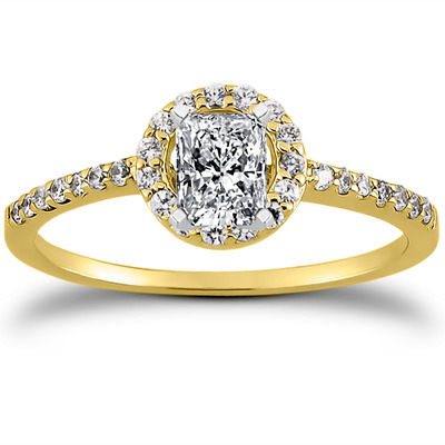 Round Brilliant Halo Diamond Bridal Ring (0.22 t.c.w.) - view 4