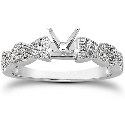 Pave Set Diamond Bridal Ring (0.24 ct.tw.) - view 27