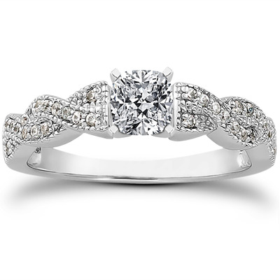 Pave Set Diamond Bridal Ring (0.24 ct.tw.) - view 26