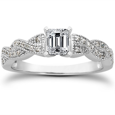 Pave Set Diamond Bridal Ring (0.24 ct.tw.) - view 25