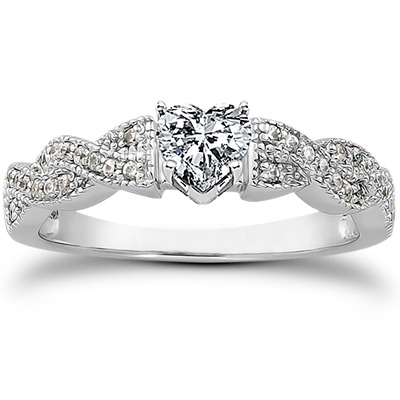 Pave Set Diamond Bridal Ring (0.24 ct.tw.) - view 24