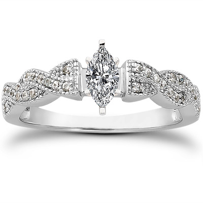 Pave Set Diamond Bridal Ring (0.24 ct.tw.) - view 23