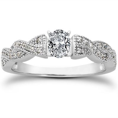 Pave Set Diamond Bridal Ring (0.24 ct.tw.) - view 22