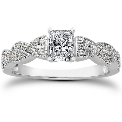 Pave Set Diamond Bridal Ring (0.24 ct.tw.) - view 19