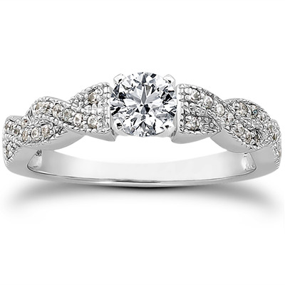 Pave Set Diamond Bridal Ring (0.24 ct.tw.) - view 18